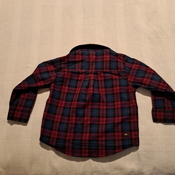 Tea Collection boys 12-18 months plaid button down shirt - Picture 4 of 5